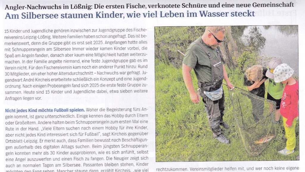 Ausschnitt des Ortsblatt-Beitrags über die Jugendgruppe am Silbersee